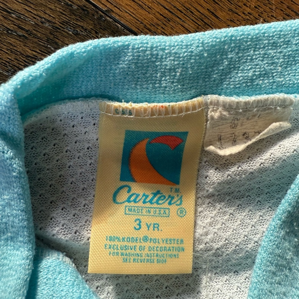 Vintage Carter’s Terry Shirt 3T Ocean Nautical Print Snap Front - Picture 3 of 3